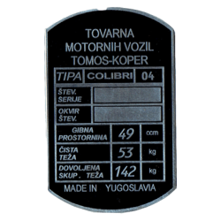 Tablica ID Tomos Colibri 04